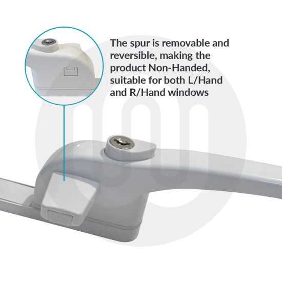 Simplefit Cockspur Window Handle - Locking, Non-Handed