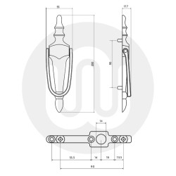 Simplefit Face Fix Slimline Urn Door Knocker