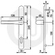 Roto Inline Lever/Lever 92PZ/92PZ Door Handle - Medium Cover (245BP/200CRS)