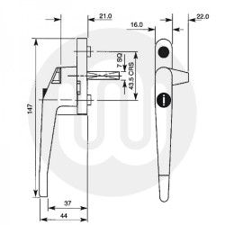 Cock Espag Window Handle