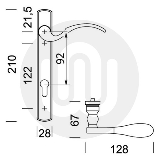 Hoppe Swan Neck 92mm Door Handle