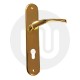 Swept Lever Door Handle 85mm (Silver / Polished Brass)