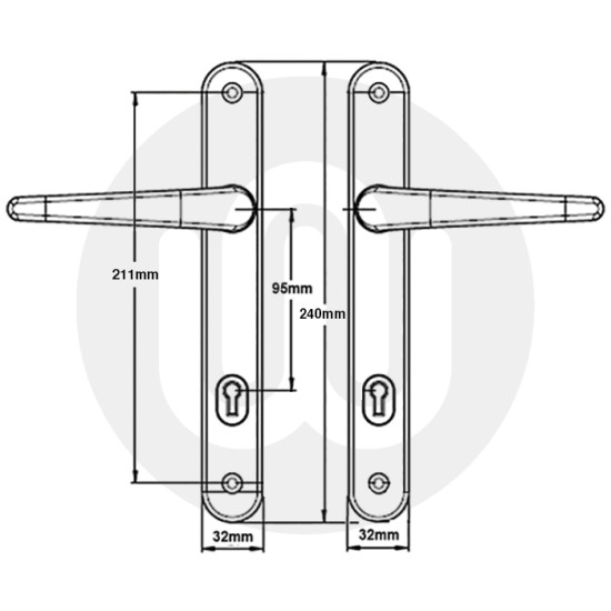 Era Vectis Medium Cover Sprung Door Handle (240mm)