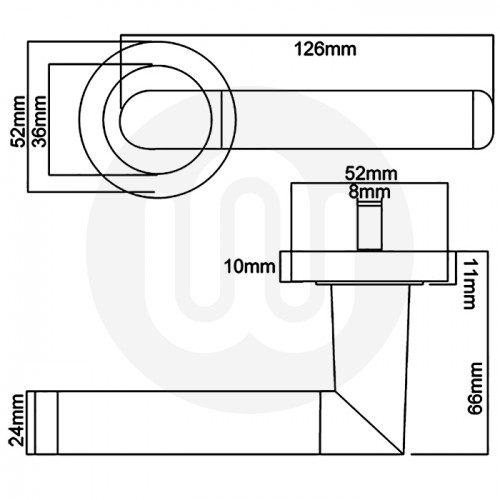 Aztec Lever Handle on Rose
