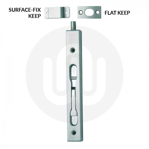 Face Fit Flush Bolts with Keep Options (Pair)