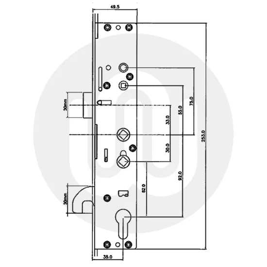 Safeware Centre Case - Double Spindle Safeware Centre Case - Double Spindle