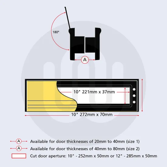 Post Port 10” Letterplate – 40-80mm Thickness