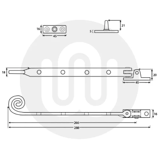 Monkey Tail Casement Stay