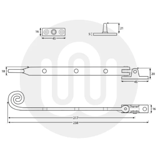 Monkey Tail Casement Stay