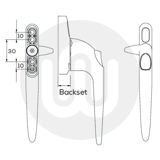 Simplefit Cockspur Window Handle - Non-Locking 