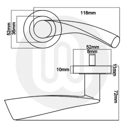 Verto Lever Handle on Rose