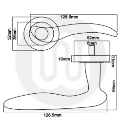 Swish Lever Handle on Rose