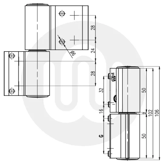 Sobinco 2 Part Hinge 
