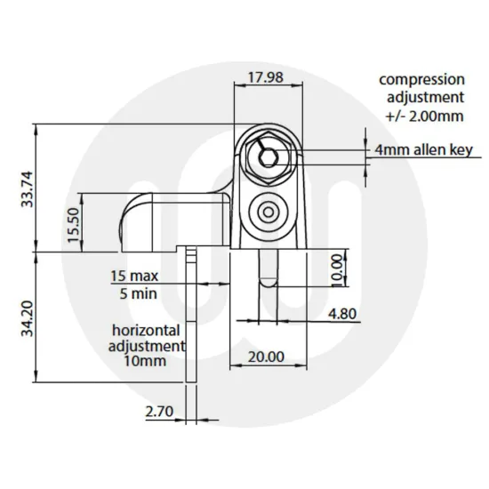 Fab & Fix Haven Heavy Duty 2D Adjustable Door Hinge