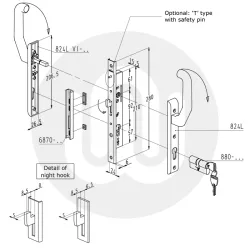Sobinco Pentalock 6790 Patio Door Lock – Flat Faceplate