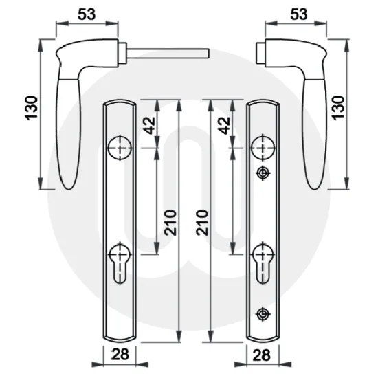 Hoppe Designer 92mm Door Handle Hoppe Designer 92mm Door Handle