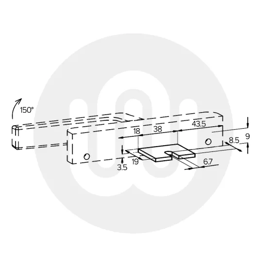 Sobinco 5020-18B CYL Peg Window Handle