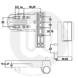 High Security Repair Flag Hinge 