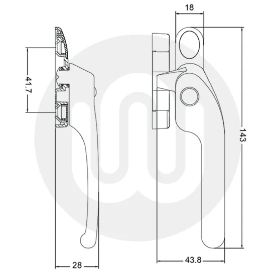 Simplefit by Fab & Fix Timber Cockspur Window Handle with Keep