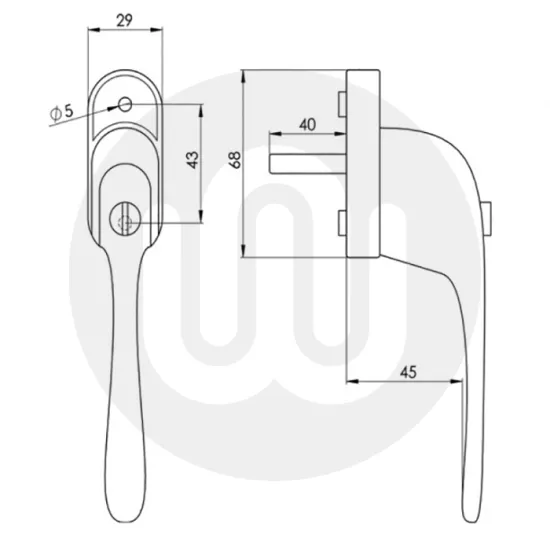 Avocet Tilt & Turn Handle - Locking