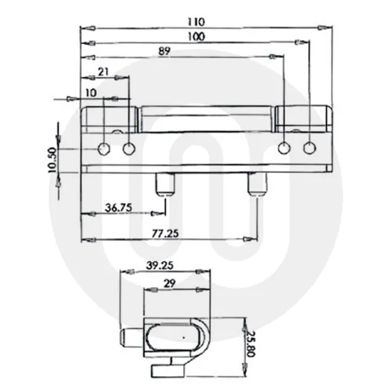 Mila Standard Butt Hinge 110mm Mila Standard Butt Hinge 110mm