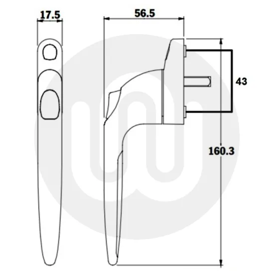 Simplefit Inline Espag Window Handle - Locking / Non Locking - Pack of 30