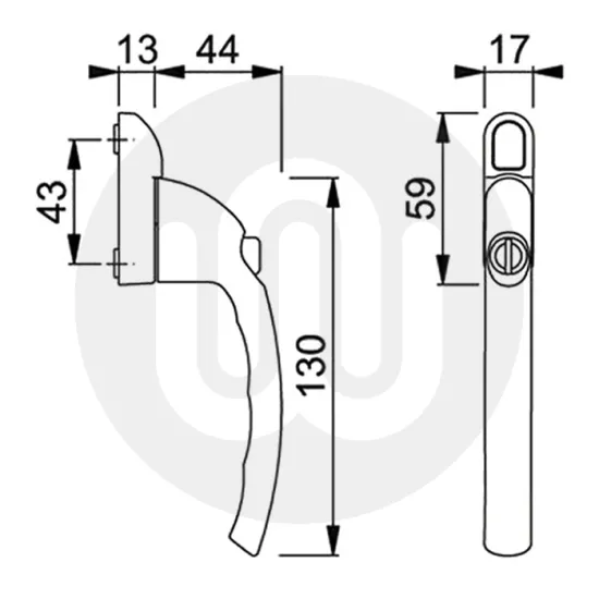 Hoppe Inline Espag Window Handle 