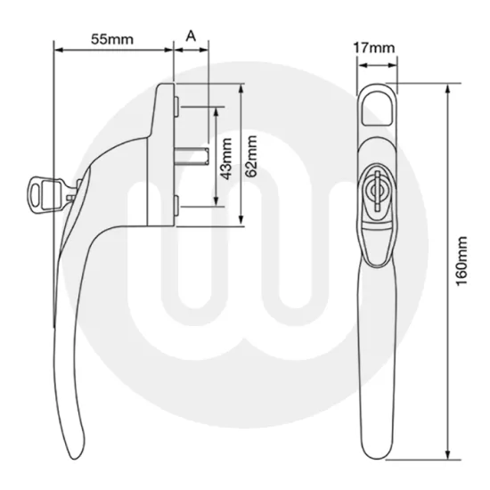 Titon Inline Espag Window Handle 