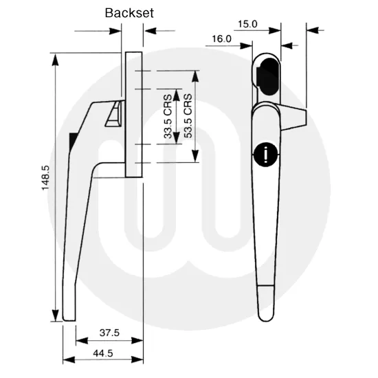 Winlock Cockspur Window Handle - Locking