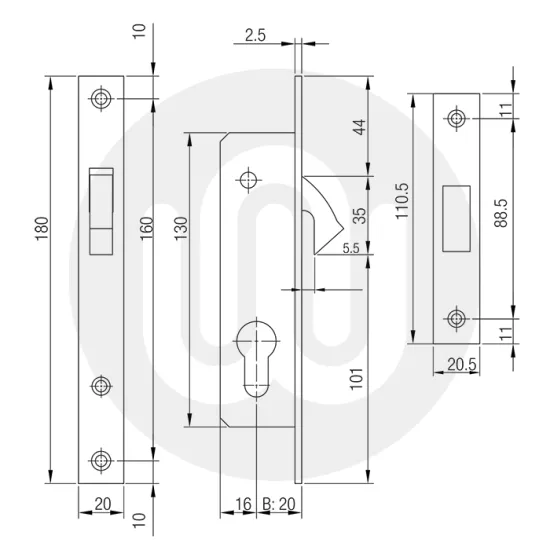 Euro Patio Lock with Hookbolt