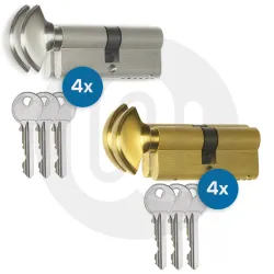 8x Mixed Pairs of Keyed Alike Thumbturn Cylinders Individually Bagged 