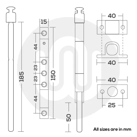 CAL Sword-Lok Slimline Multi-Purpose Bolts (PAIR)