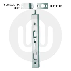 Face Fit Flush Bolts with Keep Options (Pair)