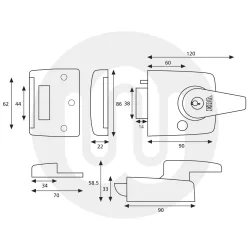 ERA Dead Locking Nightlatch 60mm