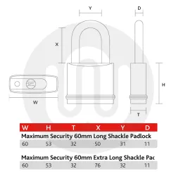 ERA Professional Long Shackle Maximum Security Padlock - OBSOLETE
