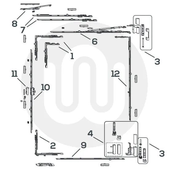Siegenia SI-LINE S-ES Standard Full Tilt & Turn System (Face Fix)