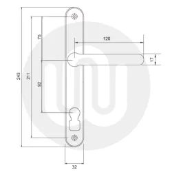 Simplefit by Fab & Fix Balmoral Invincible Inline Lever/Lever 92PZ/92PZ Door Handle - Medium Cover (243BP/211CRS)