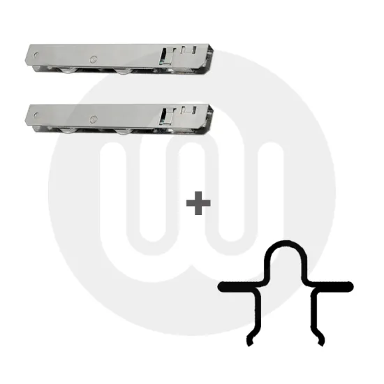 15.7mm Snap in Patio track & Slimline Patio Rollers Set