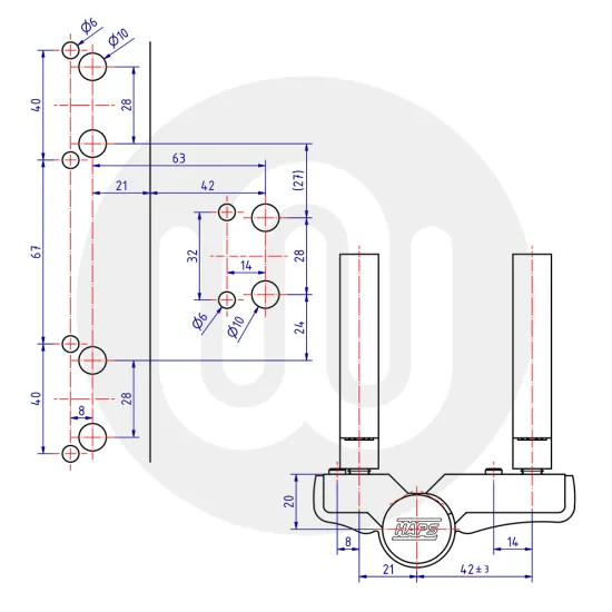 Simplefit 3 Part Aluminium Door Hinge
