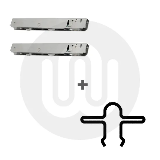 Veka 14mm Snap in Patio Track & Slimline Patio Rollers Set