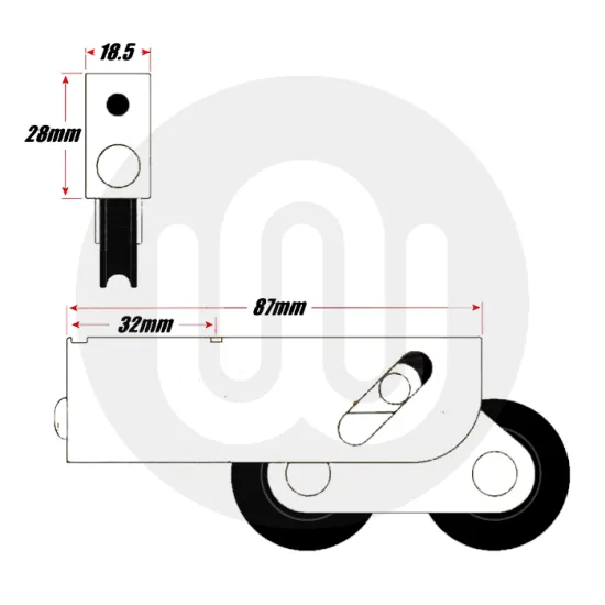 Simplefit Plastic Double Wheel Patio Rollers - Sold in Pairs