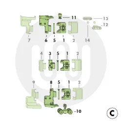 Siegenia FS Portal Bi-Fold Door Hinge Carton C