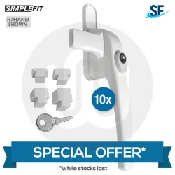 OUR LOWEST PRICE YET! 10x Simplefit Handlejammer Security Repair Window Handles