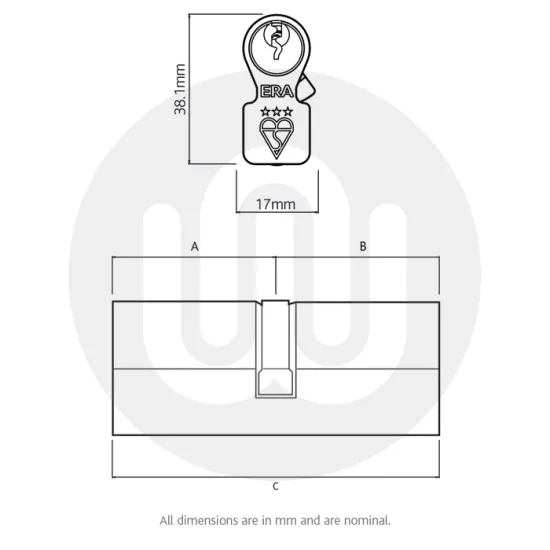 ERA British Standard 3 Star 6-Pin Invincible Door Cylinder