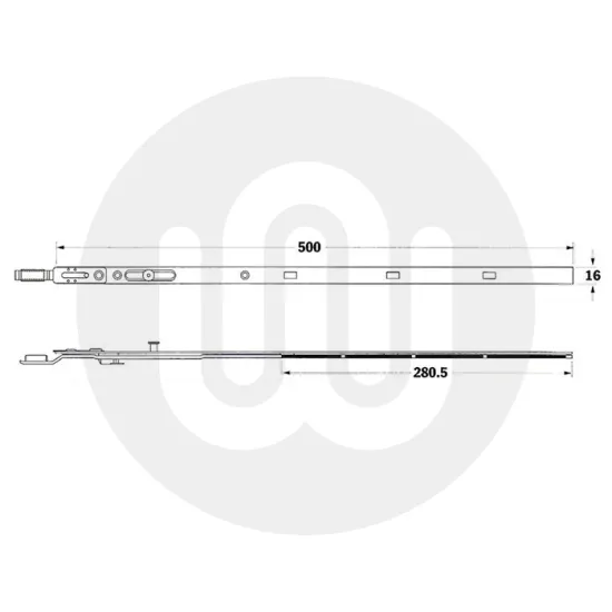 GU 500mm Straight Extension With Roller
