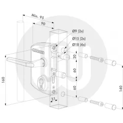 Industrial Gate Lock To Suit Box Section 30-50mm