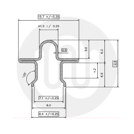 15.7mm Snap in Patio Track