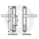 Simplefit Trade Sprung Inline Lever/Lever 92PZ/92PZ Door Handle - Medium Cover (240BP/211CRS)