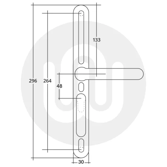 Simplefit UNI Inline Lever/Lever 47.5PZ/ 47.5PZ Door Handle - Extra Large Cover (296BP/variedCRS) Simplefit UNI Inline Lever/Lever 47.5PZ/ 47.5PZ Door Handle - Extra Large Cover (296BP/variedCRS)
