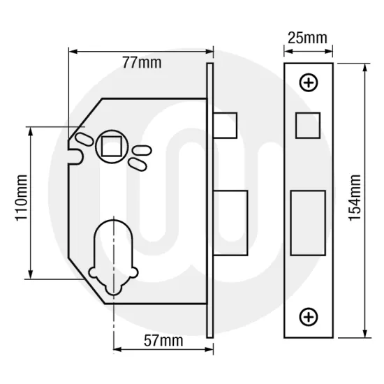 Bramah 3062 Kompact Egress Mortice Nightlatch With Snib